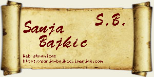 Sanja Bajkić vizit kartica
